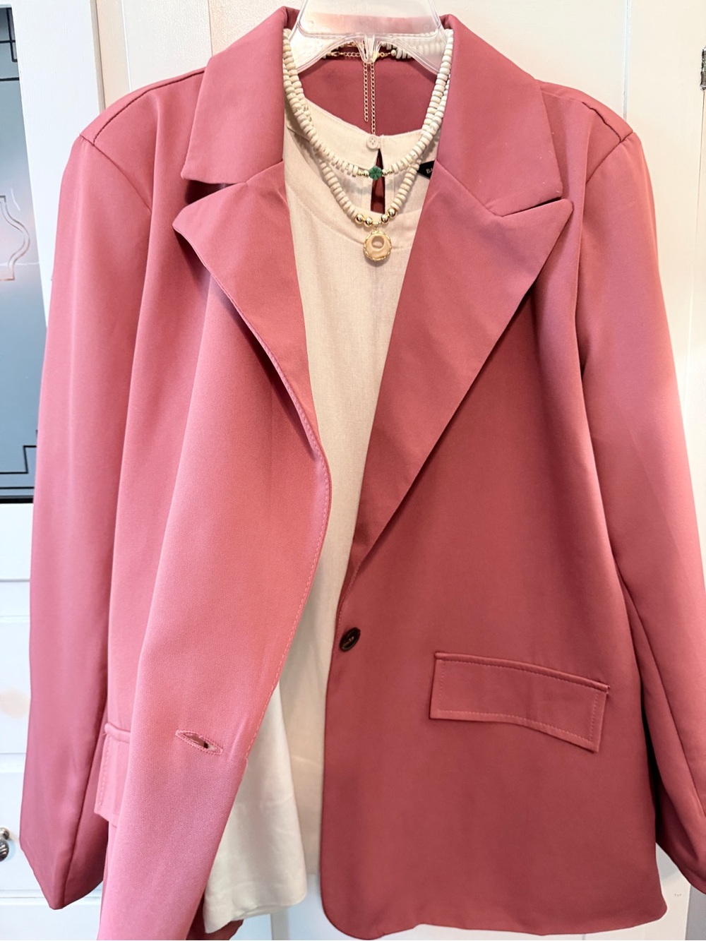Source Unknown Dusty Rose Single-Button Blazer